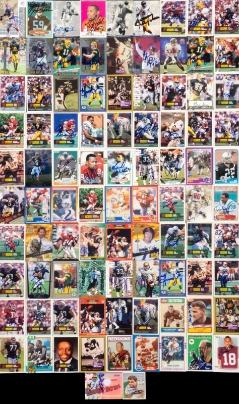 FOOTBALL AUTOGRAPHED CARD GROUP OF 90