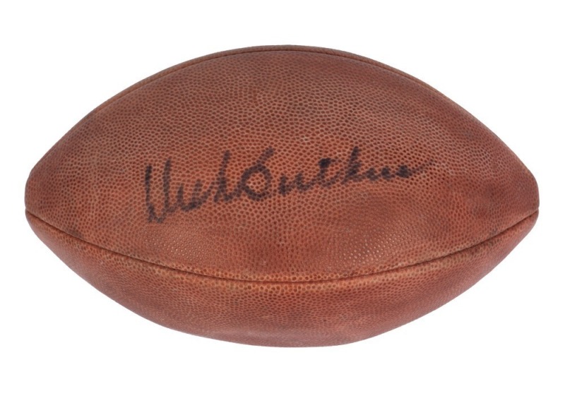 DICK BUTKIS SIGNED FOOTBALL AND PHOTOGRAPH - JSA