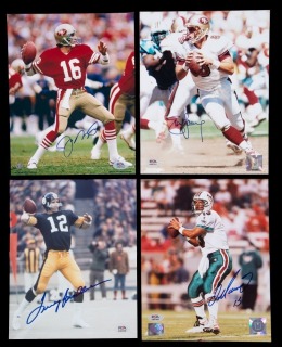 NFL HALL OF FAME QUARTERBACK'S SIGNED PHOTOGRAPH GROUP OF FOUR - PSA