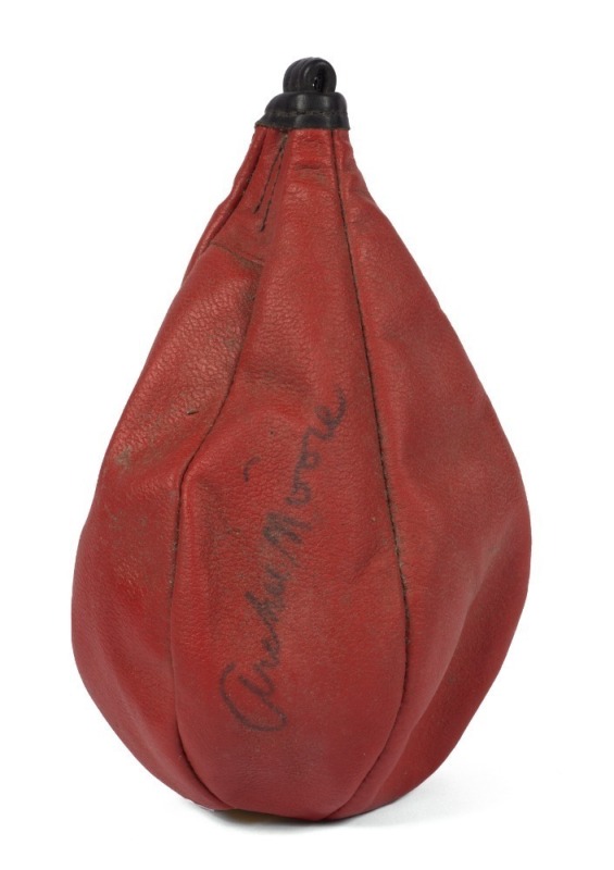 ARCHIE MOORE SIGNED SPEED BAG - PSA