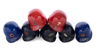 MLB PLAYERS SIGNED MINI HELMETS GROUP OF SEVEN