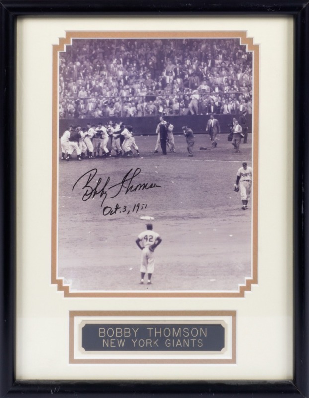 BOBBY THOMSON & RAPLH BRANCA SHOT HEARD ROUND THE WORLD SIGNED PHOTOGRAPHS