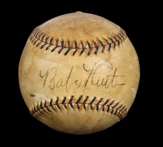 BABE RUTH 1932 WORLD SERIES SIGNED BASEBALL FROM MARV GUDAT COLLECTION - JSA