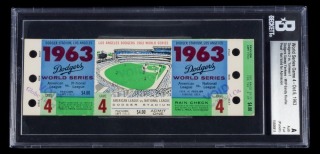 1963 WORLD SERIES GAME 4 FULL TICKET PROOF - BECKETT AUTHENTIC