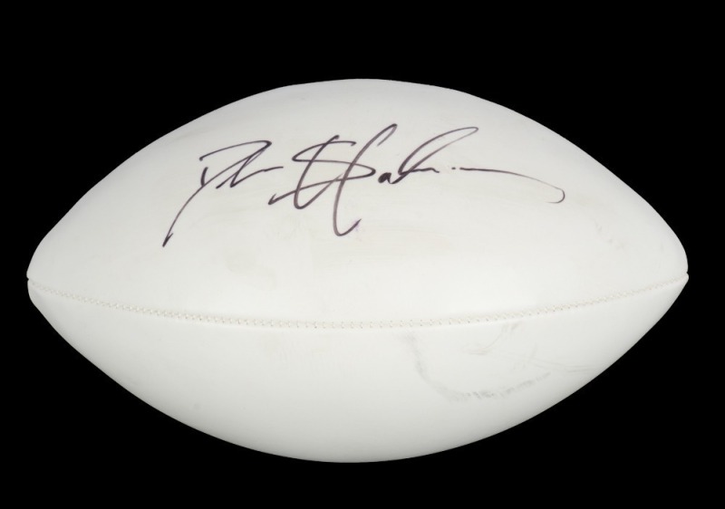 DEION SANDERS SIGNED NFL WHITE PANEL FOOTBALL - JSA