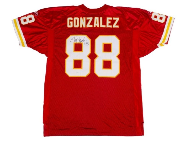 TONY GONZALEZ SIGNED KANSAS CITY CHIEFS JERSEY - JSA