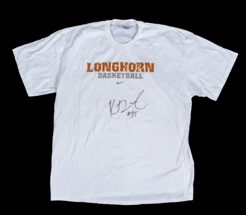 KEVIN DURANT SIGNED TEXAS LONGHORNS T-SHIRT