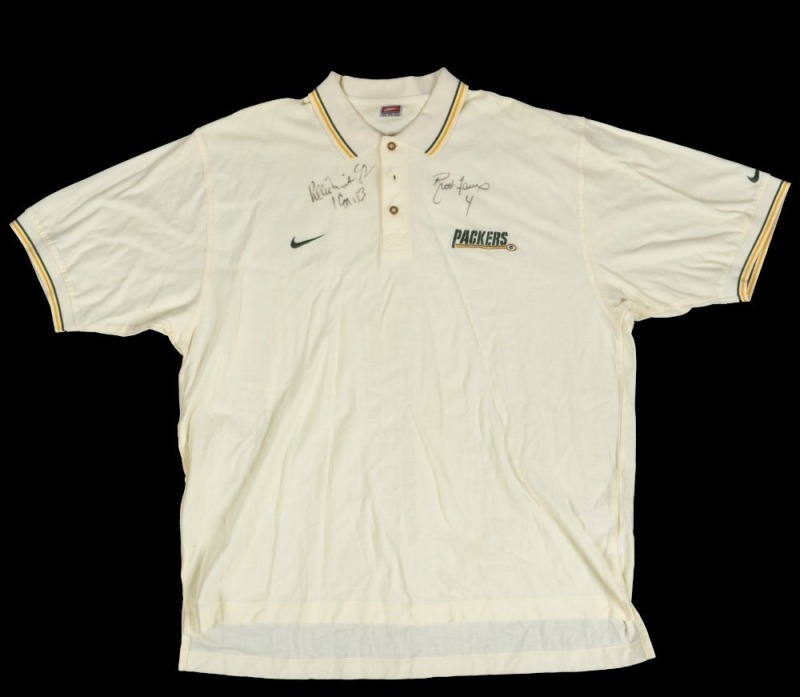 BRETT FAVRE & REGGIE WHITE SIGNED GREEN BAY PACKERS SHIRT