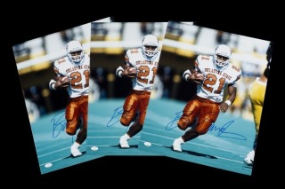 BARRY SANDERS SIGNED 16 X 20 OAKLAHOMA STATE PHOTOGRAPHS GROUP OF THREE - JSA