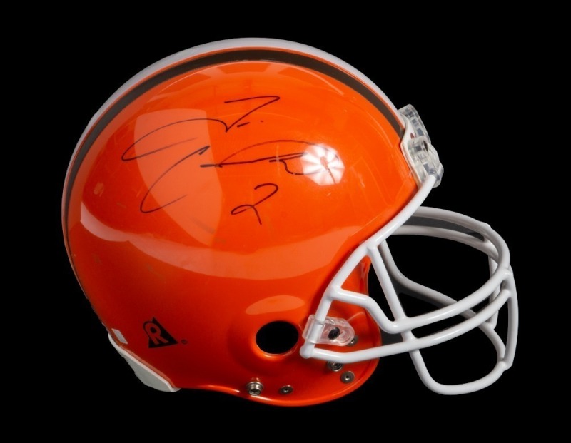 TIM COUCH SIGNED CLEVELAND BROWNS RIDDELL PRO MODEL FULL SIZE HELMET - PSA