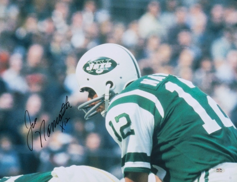 JOE NAMATH SIGNED 16 X 20 PHOTOGRAPH - PSA