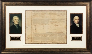 THOMAS JEFFERSON & JAMES MADISON SIGNED OCTOBER 31, 1800, SHIPPING PASSPORT DOCUMENT - PSA