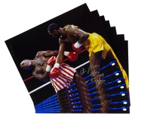 THOMAS "HITMAN" HEARNS SIGNED 16 X 20 PHOTOGRAPH GROUP OF SEVEN