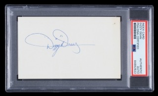 DIZZY DEAN SIGNED INDEX CARD - PSA