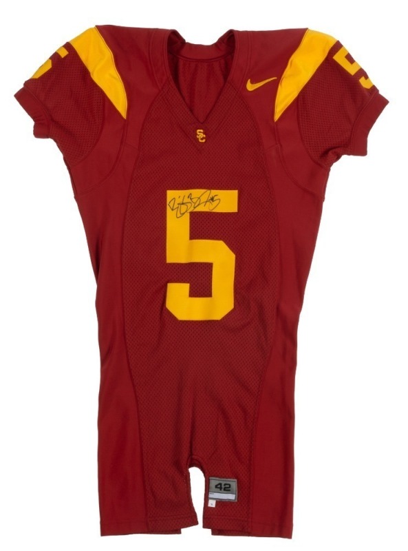 REGGIE BUSH 2003-2005 USC TROJANS TEAM ISSUED & SIGNED JERSEY WITH SIGNED PHOTOGRAPH - PSA & JSA