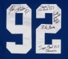 MICHAEL STRAHAN SIGNED AND MULTI-INSCRIBED 2008 NEW YORK GIANTS TEAM ISSUED JERSEY - PSA - 3