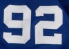 MICHAEL STRAHAN SIGNED AND MULTI-INSCRIBED 2008 NEW YORK GIANTS TEAM ISSUED JERSEY - PSA - 9