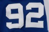 MICHAEL STRAHAN SIGNED AND MULTI-INSCRIBED 2008 NEW YORK GIANTS TEAM ISSUED JERSEY - PSA - 10