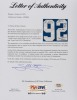 MICHAEL STRAHAN SIGNED AND MULTI-INSCRIBED 2008 NEW YORK GIANTS TEAM ISSUED JERSEY - PSA - 11