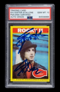 SYLVESTER STALLONE SIGNED ROCKY II CARD - PSA 10