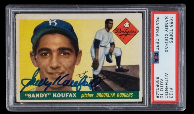 SANDY KOUFAX SIGNED 1955 TOPPS - PSA 10