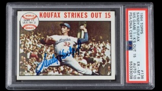 SANDY KOUFAX SIGNED 1964 TOPPS - PSA 6 / AUTO 10