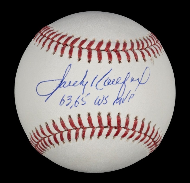 SANDY KOUFAX SIGNED & “WS MVP” INSCRIBED BASEBALL