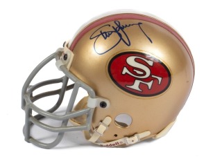 STEVE YOUNG SIGNED SAN FRANCISCO 49ers MINI HELMET