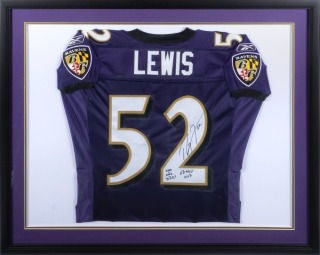 RAY LEWIS SIGNED FRAMED PRO CUT