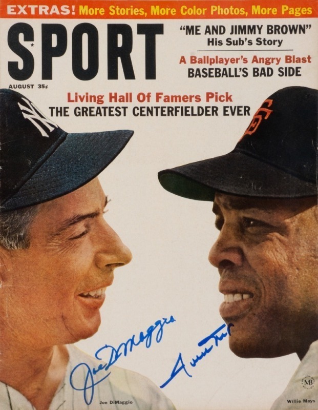 JOE DiMAGGIO AND WILLIE MAYS SIGNED 1964 SPORT MAGAZINE - JSA