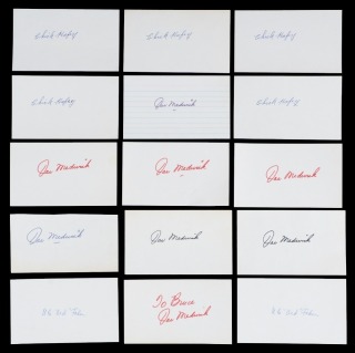 BASEBALL HALL OF FAME INDUCTEES SIGNED INDEX CARDS GROUP