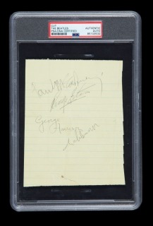 THE BEATLES SIGNED PAGE - PSA