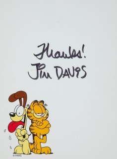 JIM DAVIS SIGNED GARFIELD NOTE CARD