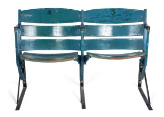 YANKEES LEGENDS SIGNED ORIGINAL YANKEE STADIUM SEATS # 3 & 4 - REMOVED IN 1970s RENOVATION