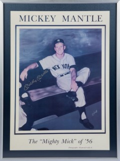 MICKEY MANTLE SIGNED LARGE POSTER