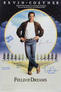KEVIN COSTNER PLUS OTHERS SIGNED FIELD OF DREAMS CANVAS POSTER