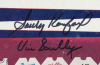 SANDY KOUFAX AND VIN SCULLY SIGNED 1963 OFFICIAL DODGERS SCORE CARD - 2