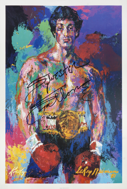 SYLVESTER STALLONE SIGNED LeROY NEIMAN ROCKY POSTER