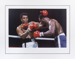 MUHAMMAD ALI VS JOE FRAZIER III SIGNED NEIL LEIFER PHOTOGRAPH