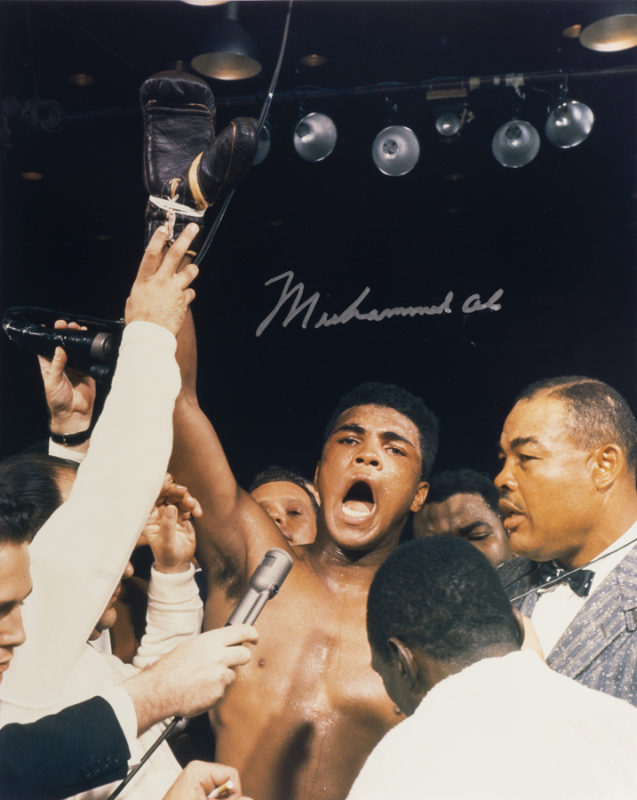 MUHAMMAD ALI VS SONNY LISTON I SIGNED CELEBRATION PHOTOGRAPH