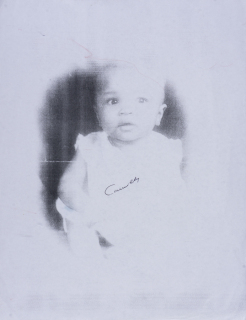 MUHAMMAD ALI "CASSIUS CLAY" SIGNED BABY PICTURE PHOTOCOPY