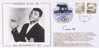 MUHAMMAD ALI "CASSIUS CLAY" SIGNED 1960 OLYMPICS 30TH ANNIVERSARY FIRST DAY COVER