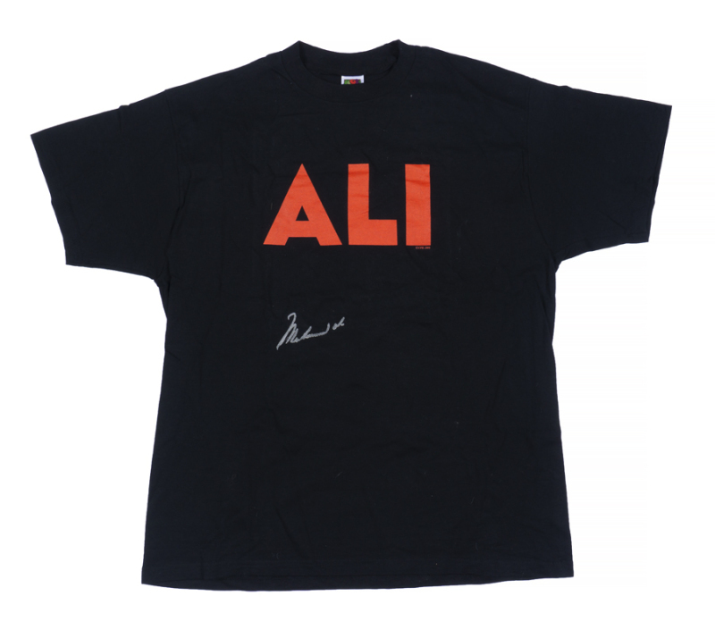 MUHAMMAD ALI SIGNED ALI FILM PROMOTIONAL T-SHIRT