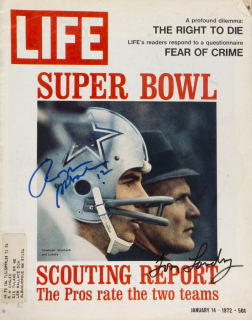 ROGER STAUBACH AND TOM LANDRY SIGNED 1972 LIFE MAGAZINE