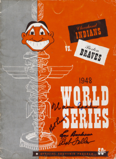 1948 WORLD SERIES PROGRAM SIGNED BY FOUR