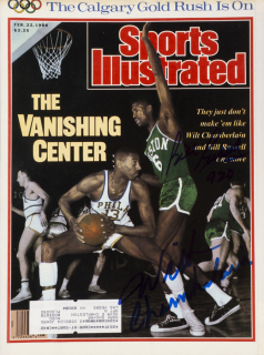 WILT CHAMBERLAIN AND BILL RUSSELL SIGNED SPORTS ILLUSTRATED MAGAZINE