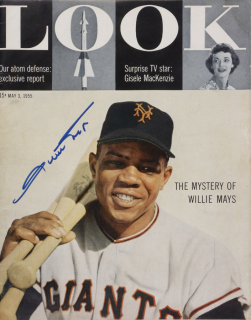 WILLIE MAYS SIGNED 1955 LOOK MAGAZINE