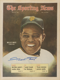 WILLIE MAYS SIGNED 1970 SPORTING NEWS 3,000th HIT COVER