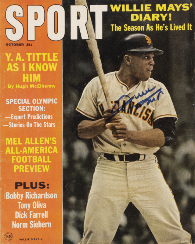 WILLIE MAYS SIGNED 1964 SPORT MAGAZINE