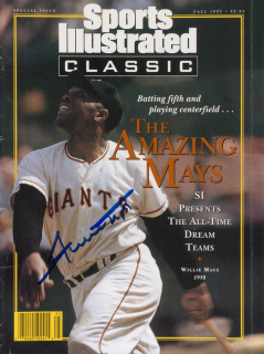 WILLIE MAYS SIGNED FALL 1992 SPORTS ILLUSTRATED CLASSIC MAGAZINE